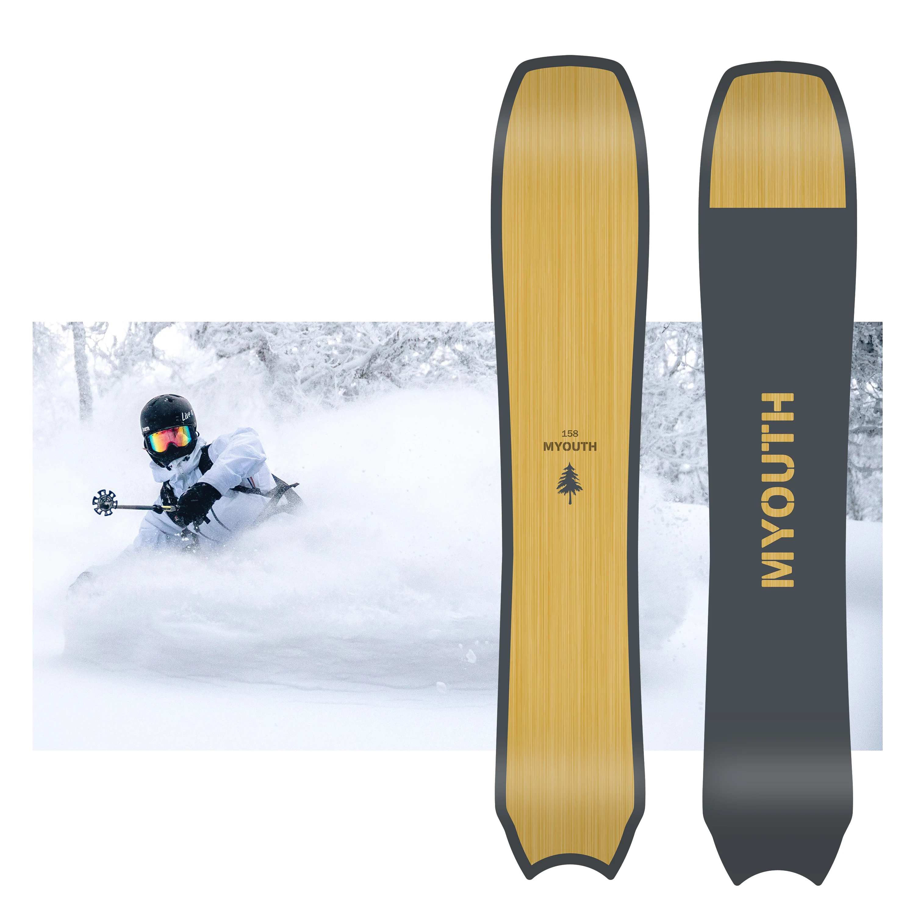 2023 New Design Beginner Ability Powder Freeride Snowboard Snowboarding Supplies (1600626533357)