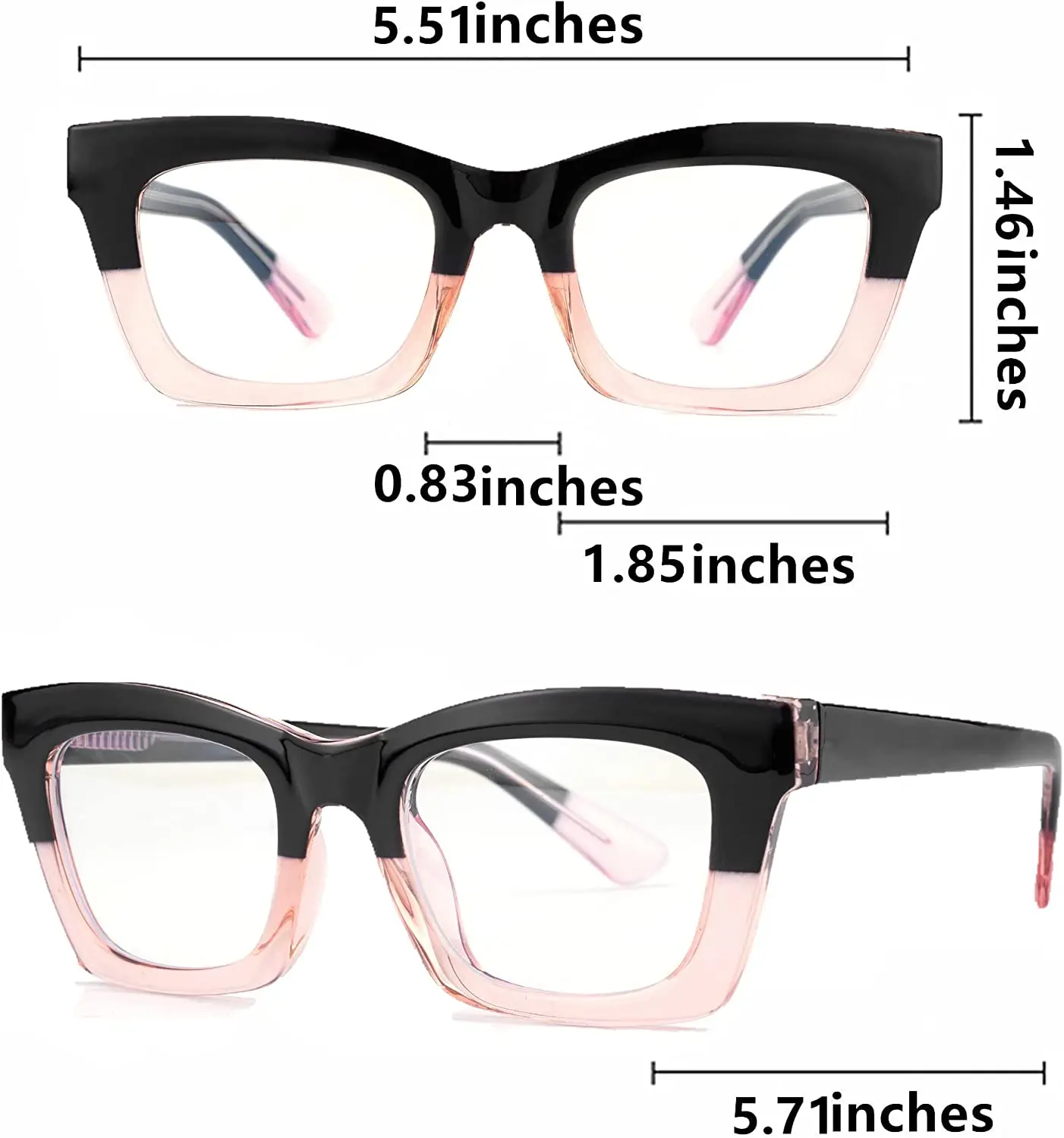 3 Piece Mount Oprah Style Spring Hinged Reader Blue Light Blocking Computer Square Reading Glasses for Men and Women