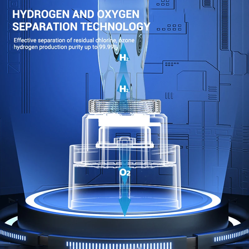 CAMAZ portable 5000 ppb electrolysis ionizer hydrogen rich water bottle generator with spe and pem