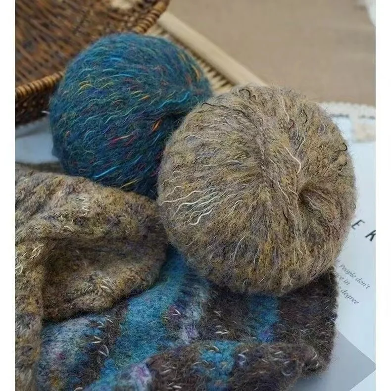 winter yarn 50g mohair wool marl thread for hand knitting
