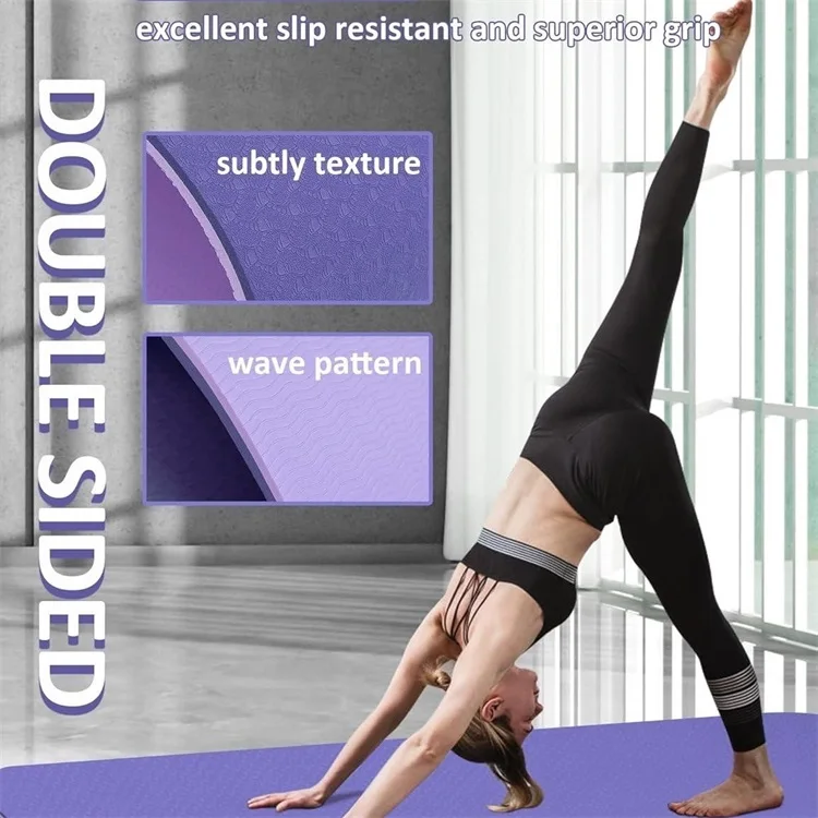 wholesale customised fitness folding customized manufacturer cotton natrual yoga matt antislip tpe 4mm 6mm 8mm 10mm