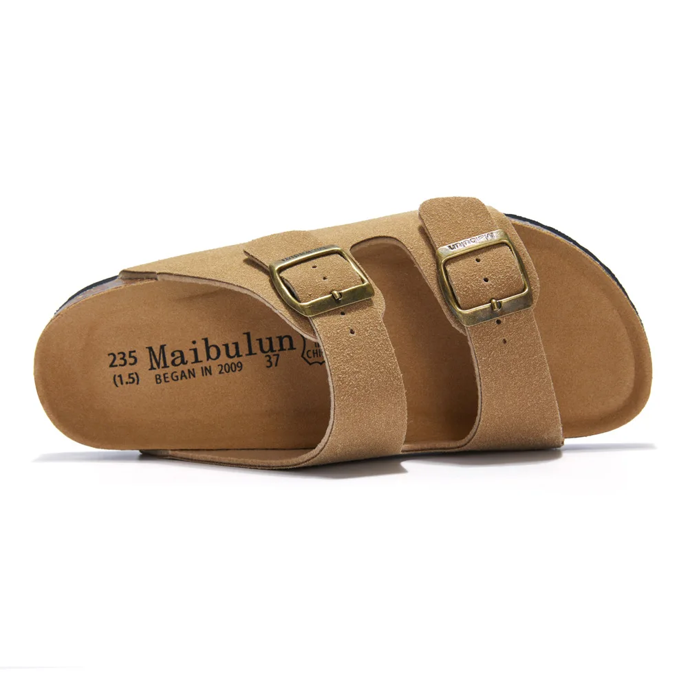 Hot Sale Summer Cork Slippers Frosted Flat Bottom Anti-slip Beach Couple Outdoor Factory Outlet