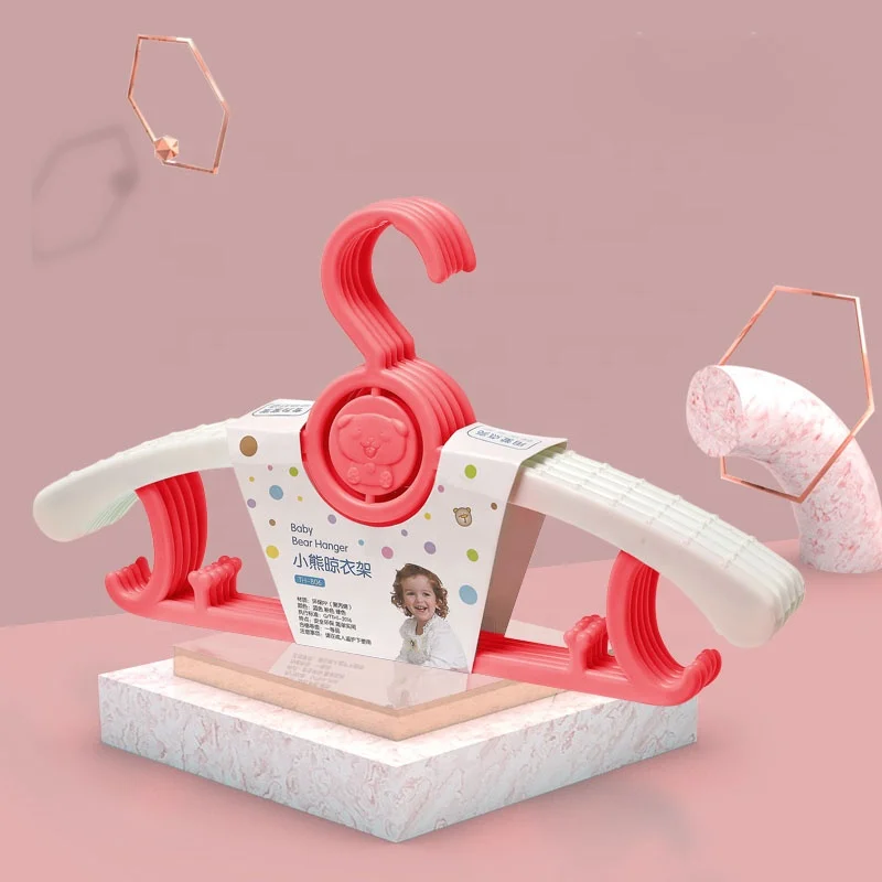 5pcs/set Adjustable Kids Clothes Hangers Plastic Telescopic Non-Slip Baby Children Clothing Hanger
