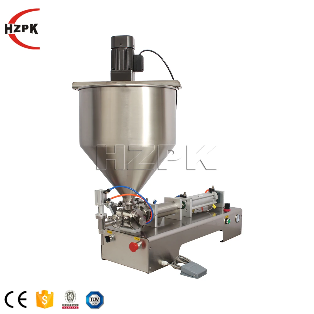 HZPK semi automatic chili sauce peanut butter olive oil cream jars lubricant bottle paste filling machines