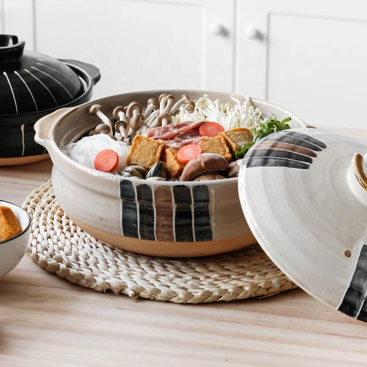 Wholesale High Quality la sera cookware Cookware Ceramic Casseroles Soup Pot With Lid And Handles