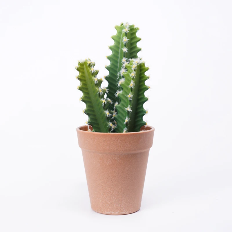 
Artificial Cactus Natural Looking Fake Plastic Plant 9.5*9.5*22cm Faux Cactus in pp pot 