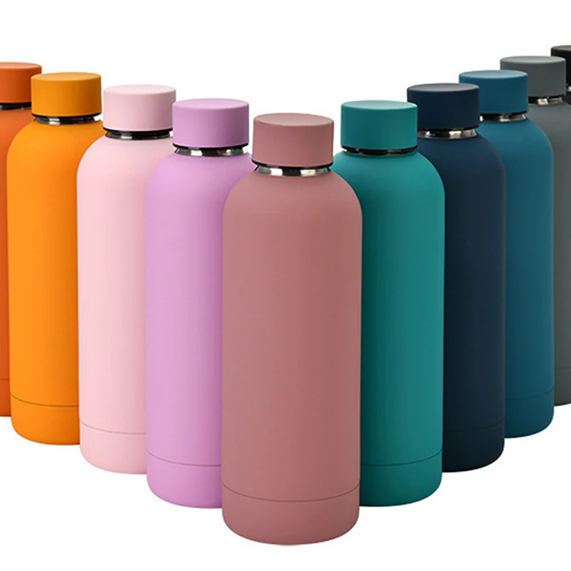 Custom Small Mouth 17Oz Rubber Paint Insulation Stainless Steel Water Bottle vacuum flasks & thermos bottle Colorful