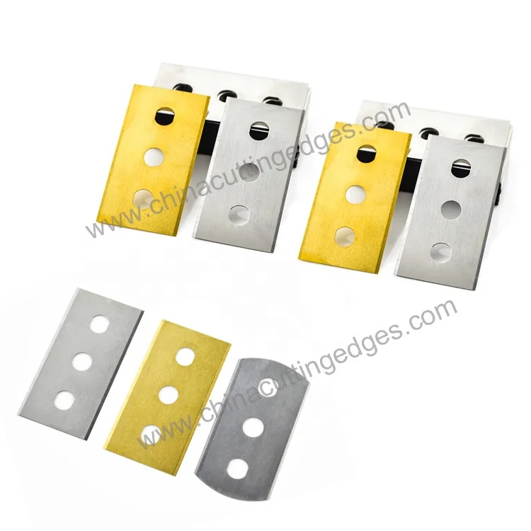 Tungsten Carbide Cutting Blade Knife with Double Edge 3 Holes Razor Blades