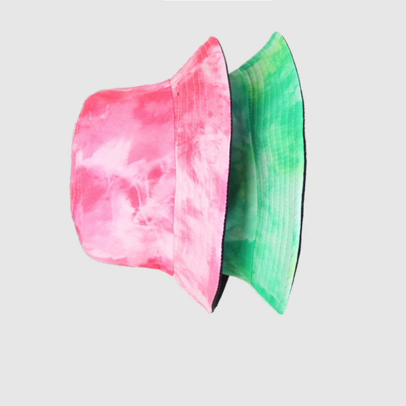 2024 New Man Woman adult bucket hat unisex dye tie reversible bucket cap hat outdoor traveling fish man hats