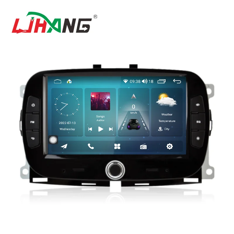 Автомобильный DVD-плеер на Android 12 для FIAT 500 2016 2017 2018 2019 мультимедийный GPS-навигатор 1 Din Радио Стерео автоаудио WIFI DSP