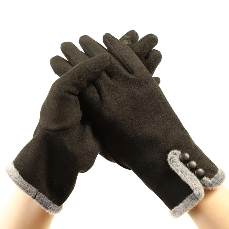 Women acrylic gloves and girl fashion finger gloves for outdoor nylon gloves