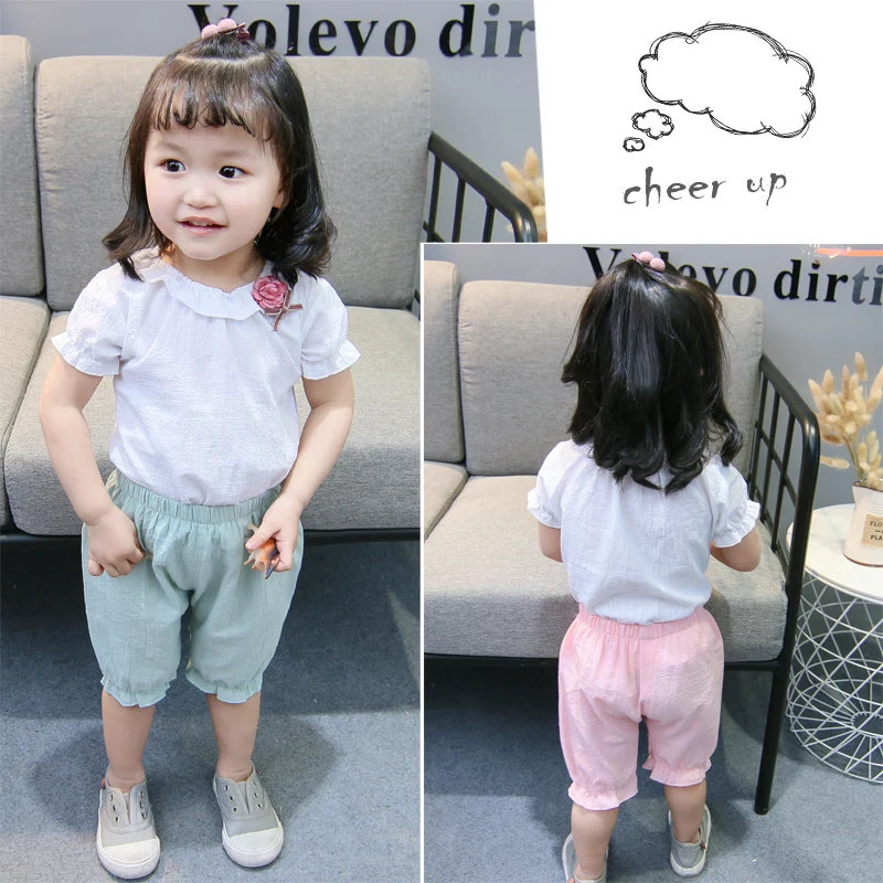  Комплект для девочек с коротким рукавом и принтом новинка 2021 летняя одежда в иностранном стиле детей младенцев популярный стиль приложение производителей внешней торговли