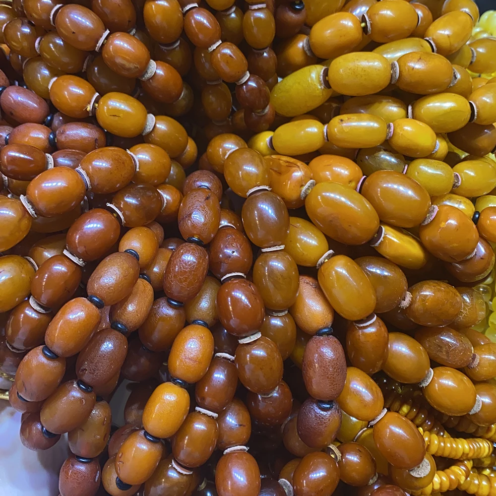 Natural amber Baltic Russia cheap old amber Oval Bracelet amber stone Rosary beads