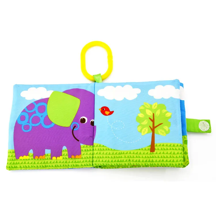 Custom Early Education Toddlers Quiet Soft Activity Crinkle Baby Cloth Book