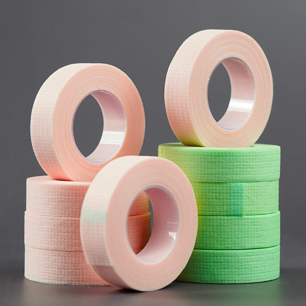 Individual eyelash extension tape adhesive eyelash tape with custom package green pink lash tape for eyelash