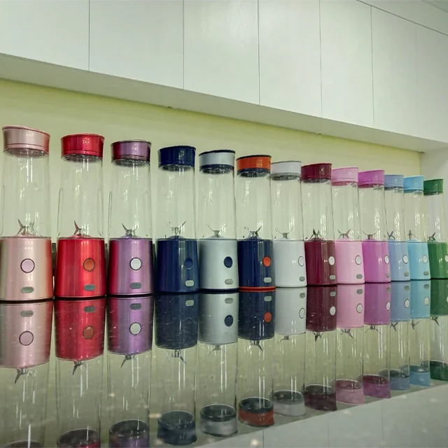 Hot sale colorful personal travel 400ml mini usb juicer blender smoothie maker portable  rechargeable blender