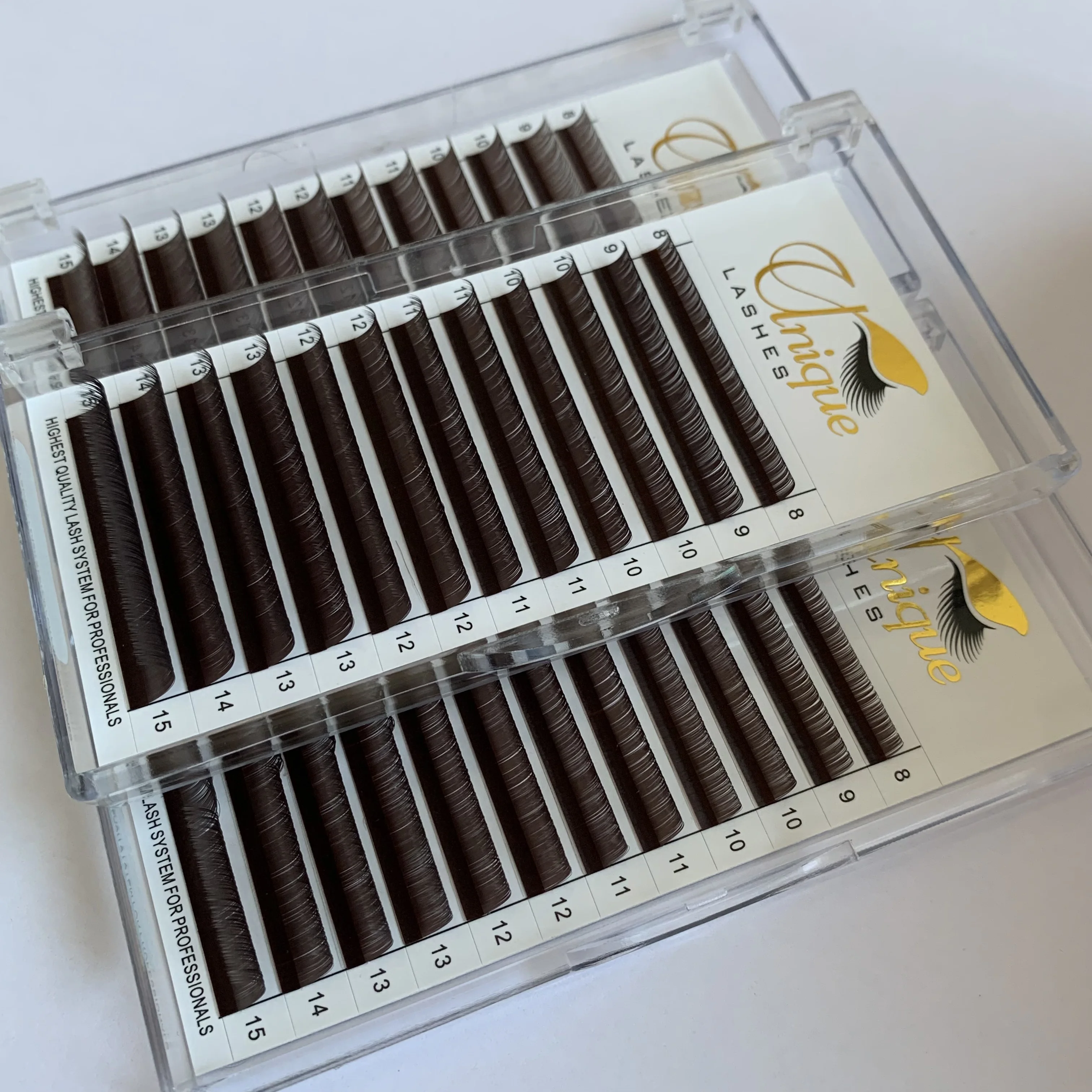 UNIQUE LASHES Dark Chocolate Brown Cashmere Soft Matte Volume Lashes Extensions 0.03 0.05 0.07 Light Brown Mega Volume Lashes