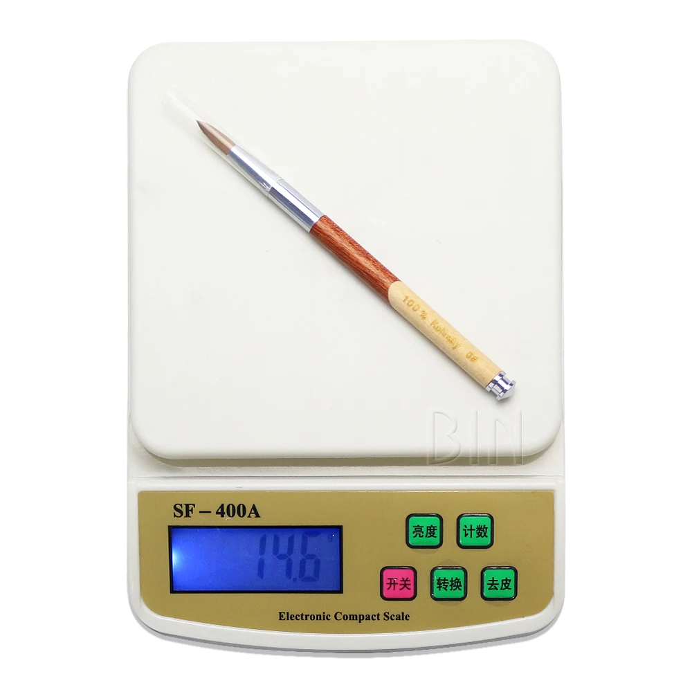 BIN Professional Red Wooden Handle Acrylic Brush Nail Art Kolinsky Nail Brush