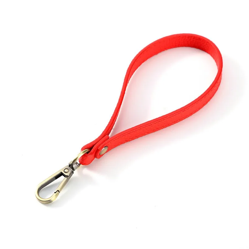 Оптовая продажа короткий ремешок на запястье из искусственной кожи для кошелька металлический Бронзовый зажим клатч сумка с ручкой