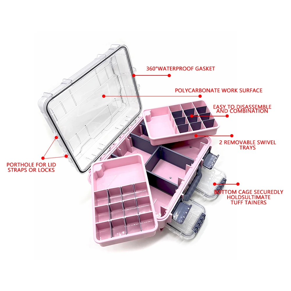 2024 Patent Design Large Capacity Double Layer Waterproof Plastic Fishing Tackle Box for River Lake Outdoor Fishing Storage Bag