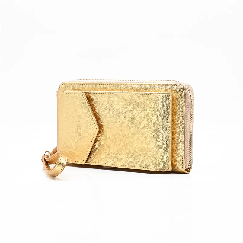 Hot Sale Genuine Leather Wallets Mens Stylish Purses Genuine Leather Luxury Zipper Leather Wallets Women