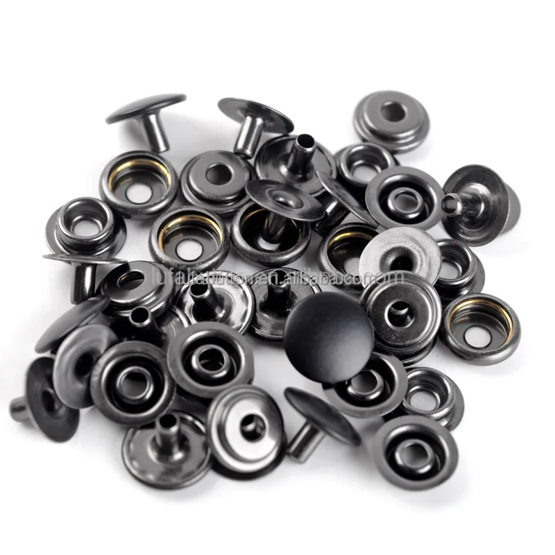 Fastener Black Snap Buttons Stainless Steel Press Stud Button for Marine Boat Canvas Bags Leather Sewing