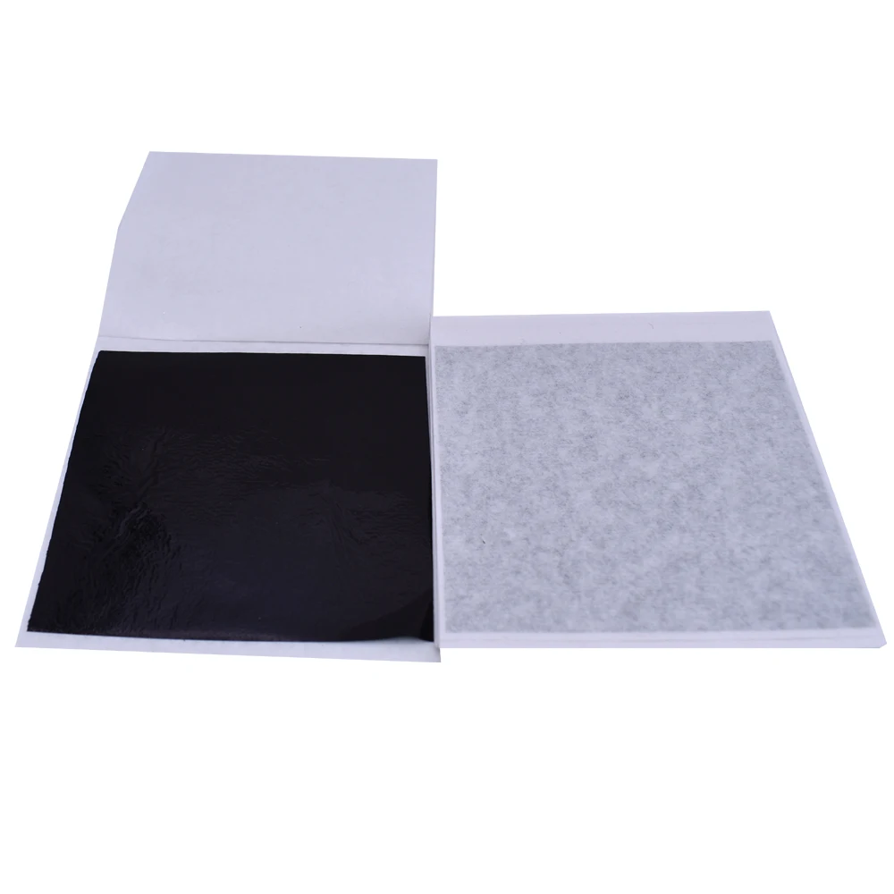 8 X 8.5 Cm 500 Pcs Gilding Crafts Nail Furniture Colorful Black Taiwan Imitation Gold Leaf Foil paper for Painting