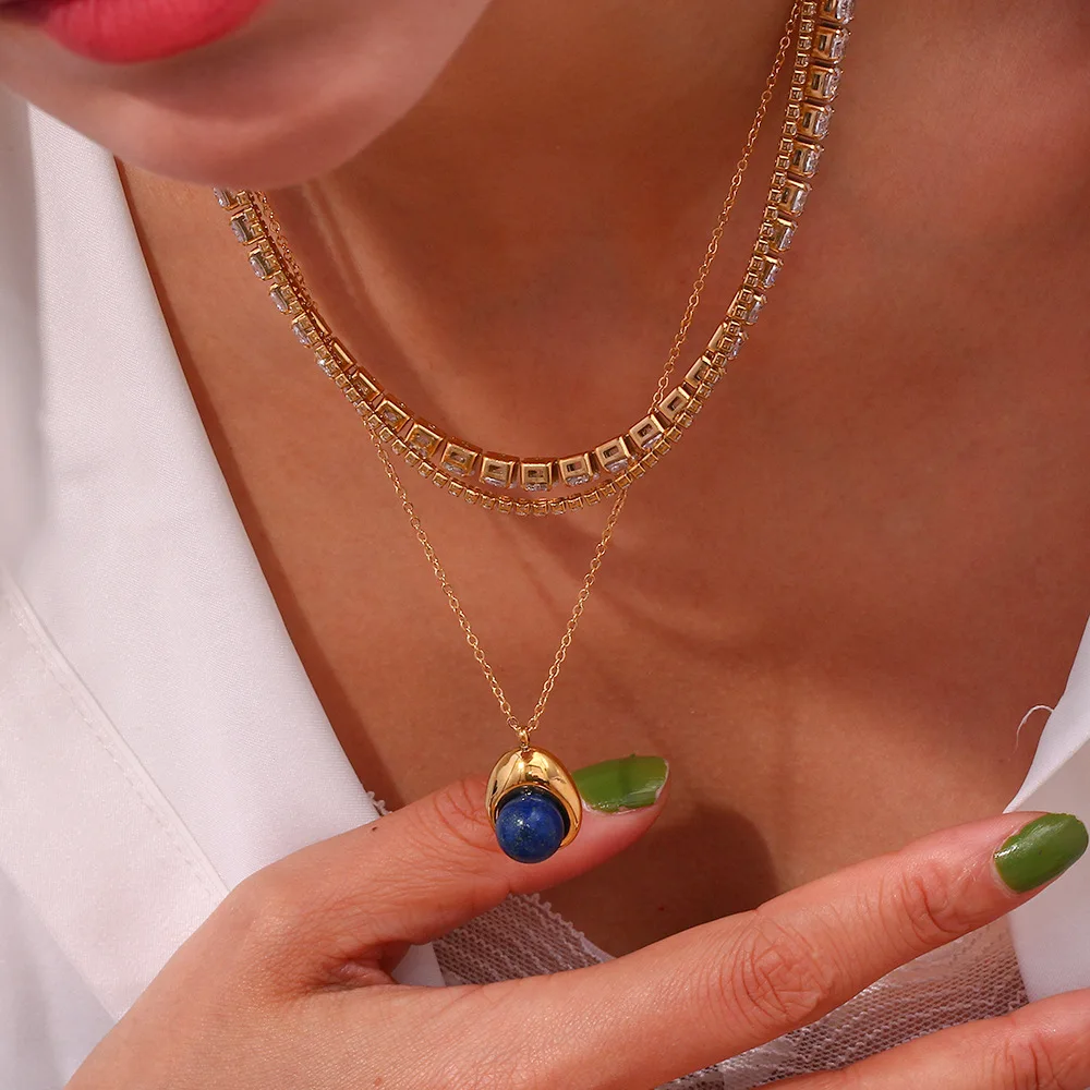 Luxury 2/3/4/5Mm Tennis Necklace Bracelet Stainless Steel Lab Diamond Moissanite Tennis Chain Necklace