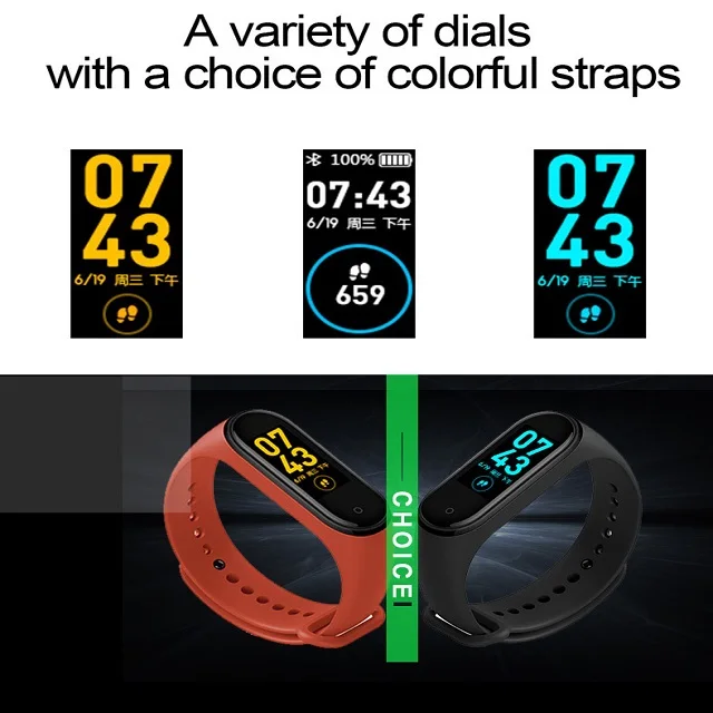 Pulsera inteligente Activity wearfit m4 Smart wrist band blood pressure Smart Bracelet instructions app download mi band 4