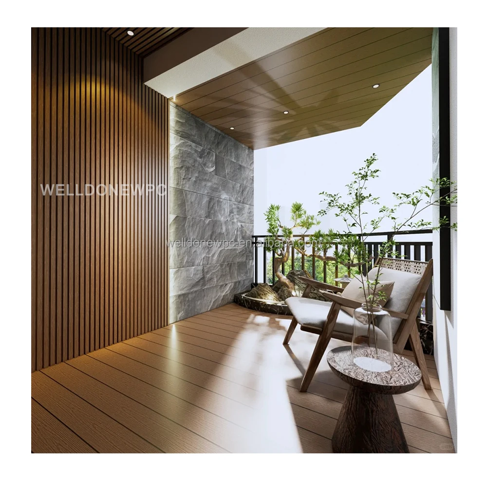 Interior Decoration Construction Material WPC Wood Wall Decor Panel 3D Wall Panels & Boards