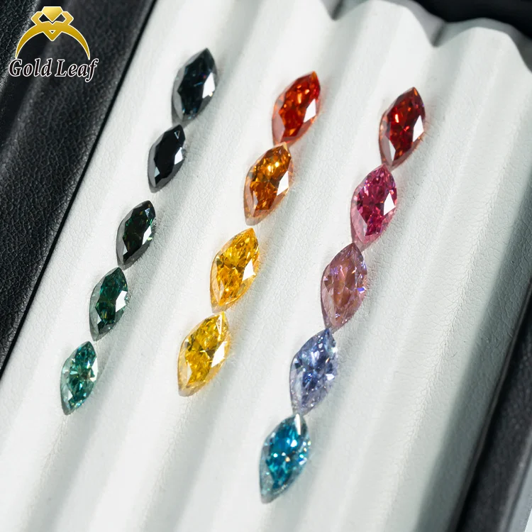 Goldleaf gems Marquise cut loose moissanite stones VVS1 DEF color moissanite GRA Certificate pass diamond tester
