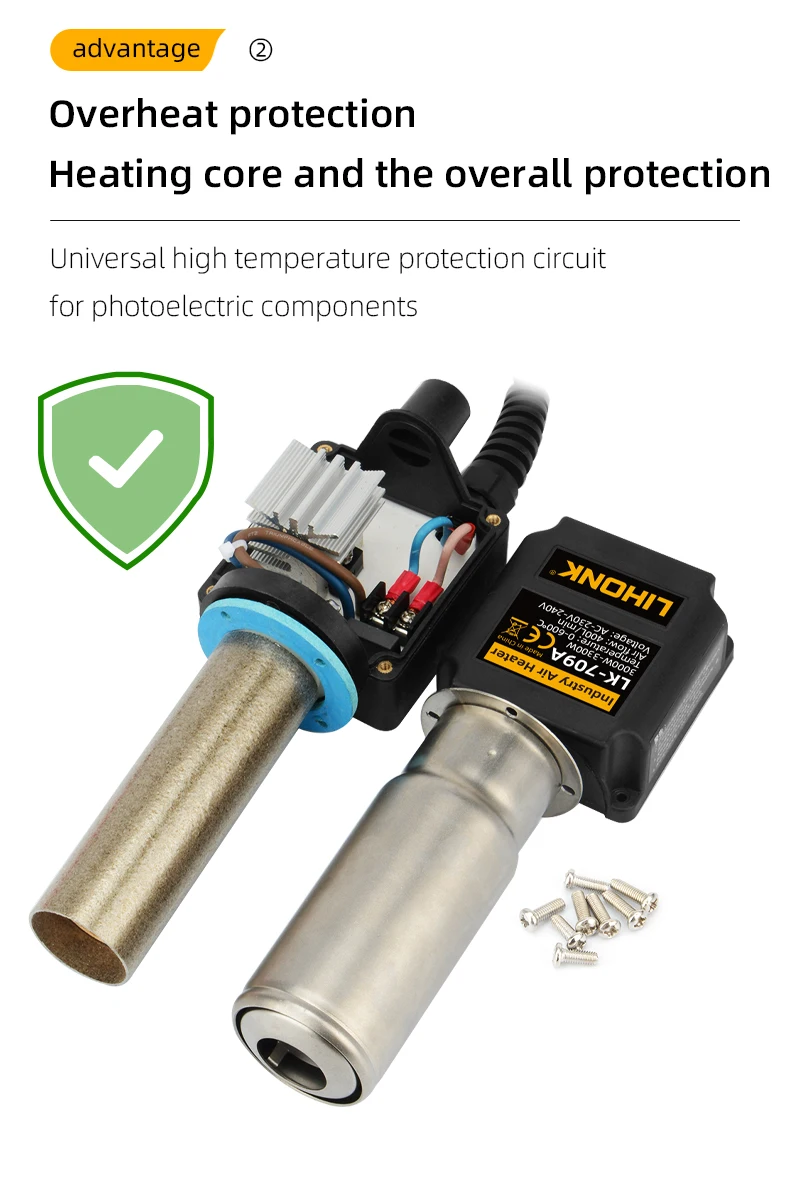 LK-709A High quality Industrial Hotwind Heater 220V 230v 3000w 3300w Sealing Machine Paper Cup Machine Blowing Hot Air Gun