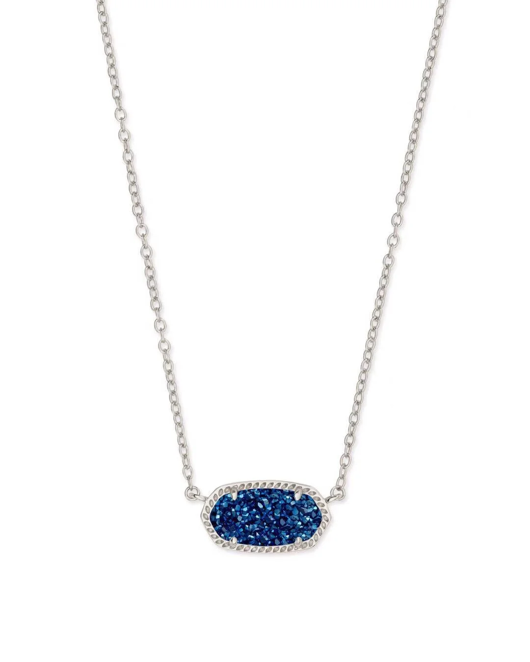 Fashion Elisa Pendant Necklace Jewelry Rhodium Plated for Women Druzy Necklace