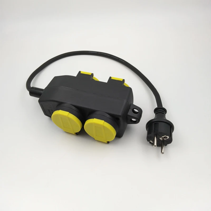 4 way EU outdoor extension cord 16A 250V power distribution