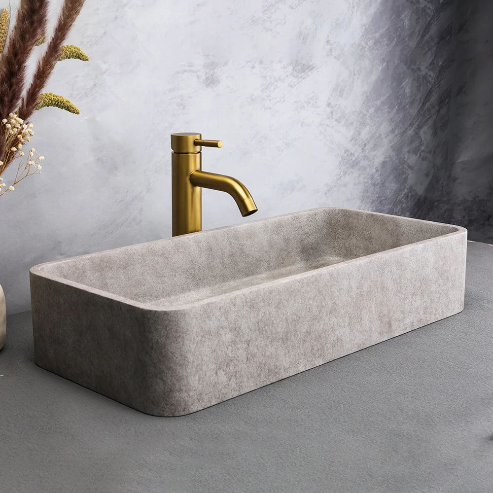 Modern concrete wash basin sink Brown large size wash basin bathroom hand wash