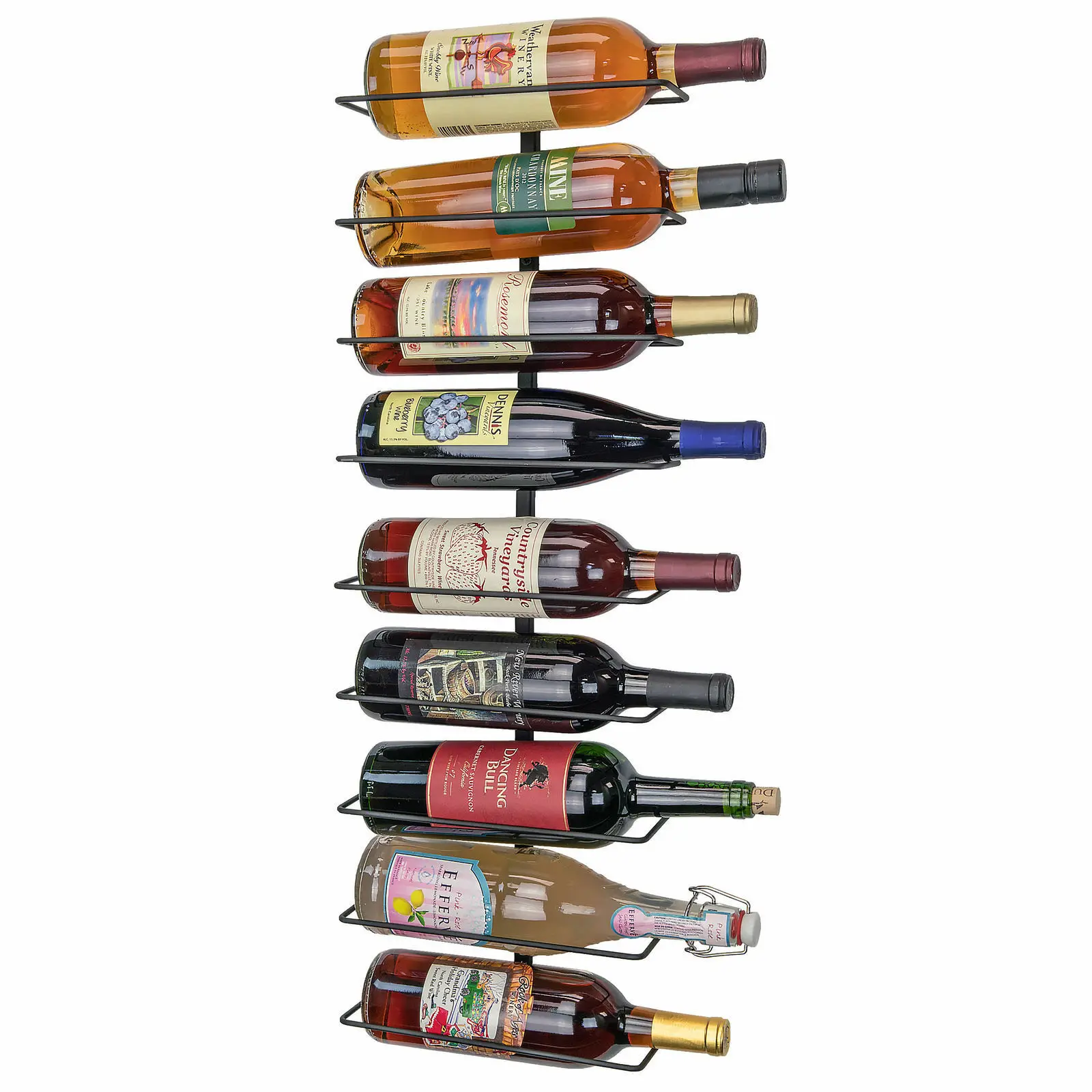 Wall Mount Wine Bottle Rack Holds Up To 9 Bottles Of Wine Champagne Storage Rack