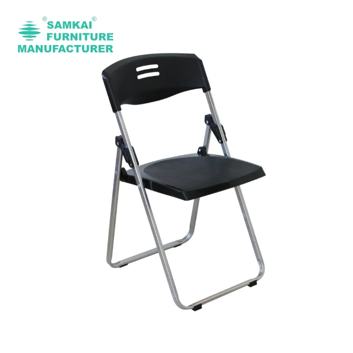 SK-ZDY-C007 Contemporary White Folding Chair with Metal Frame for Outdoor Dining Event Seating