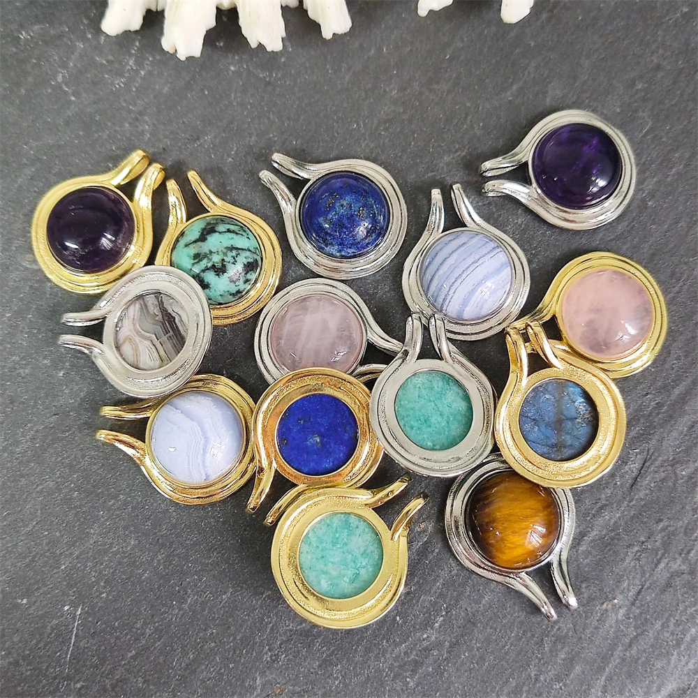 Spiritual Products Blue Flash Labradorite Gemstone Crystal Pendant Silver Bezel Oval Labradorite Gemstone Necklace Pendants