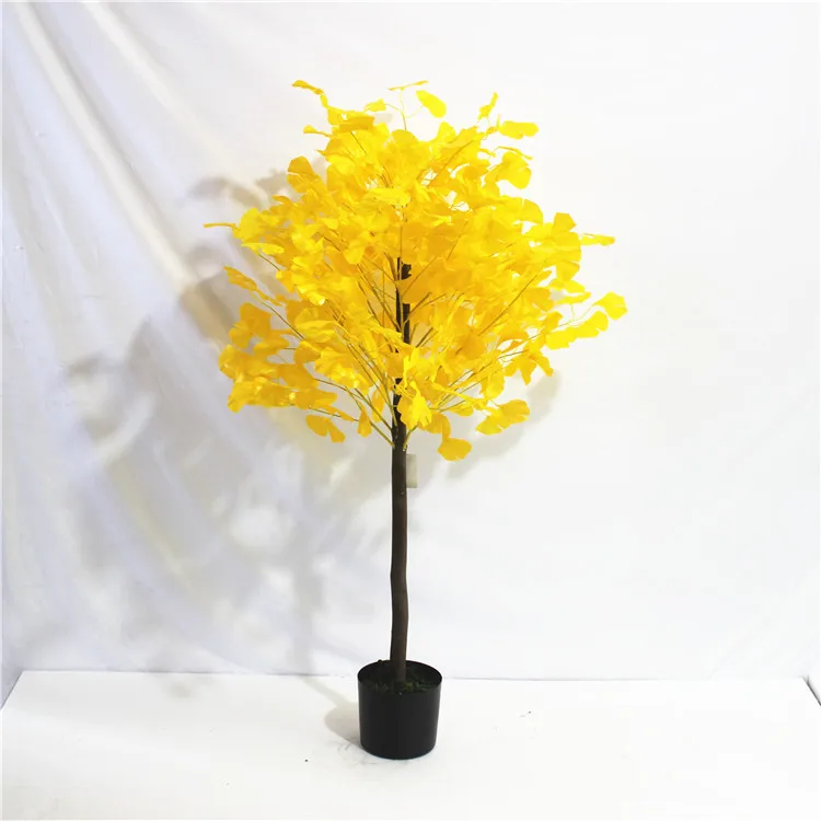 
Wholesale 1.35M Factory price artificial plastic ginkgo tree Ginkgo Tree leaves for home decoration 