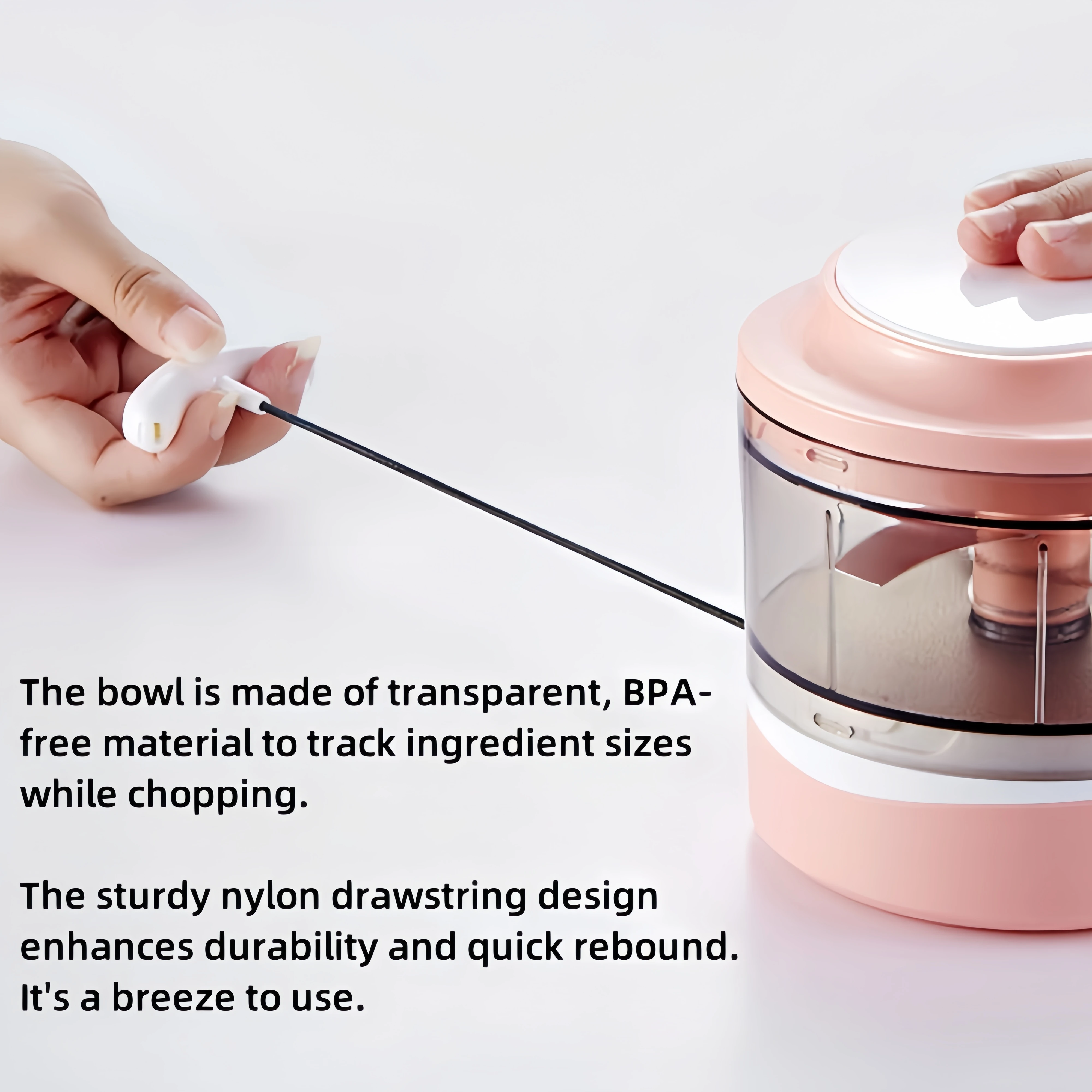 Household easy clean hand held multi purpose manual pull garlic meat vegetable chopper