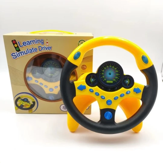 Ma New Design Simulation Steering Wheel With Light and Music Pretend Electric Educational Toys Car Driving Training Simulator