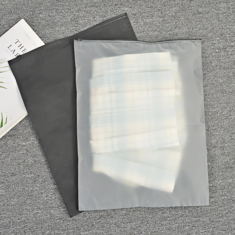 custom frosted matte black clothing zipper bags tshirt eva custom frosted zipper polybags custom ziplock bags for garment