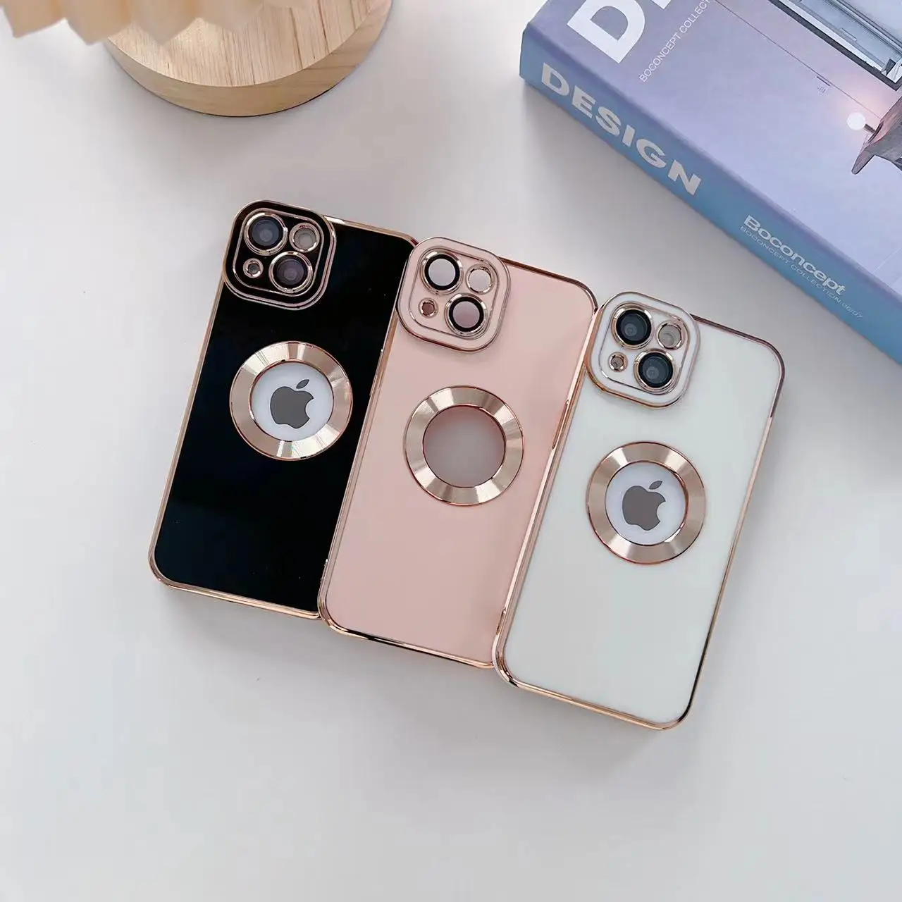 Luxury Soft Electroplated Phone Case for iPhone 14 Pro Max 13 12 11 XS X XR 7 8 Plus Hollow Out Silicone Cases Cover