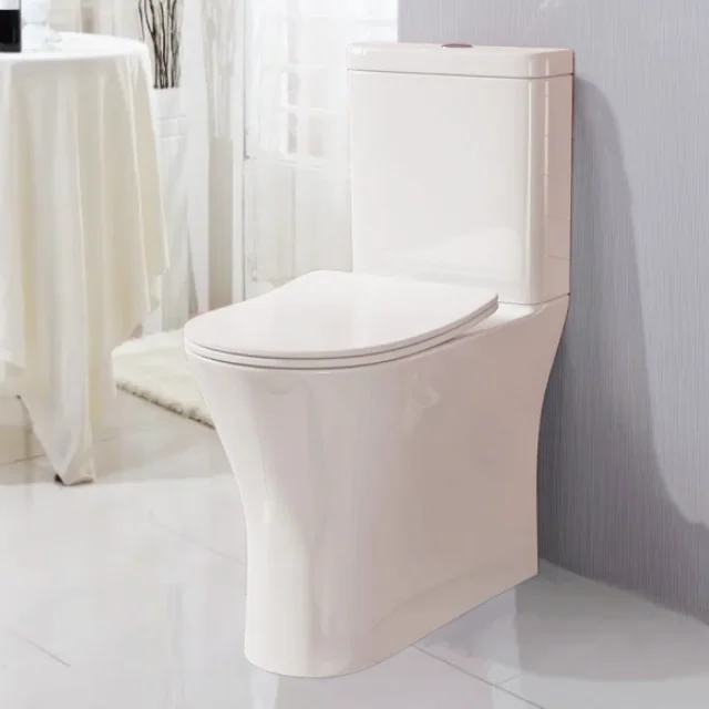 Toilette Luxury Flushing Closet Convenience Bathroom Flush Toilet P Trap Hotel WC Floor Graphic Design White Modern Two Piece
