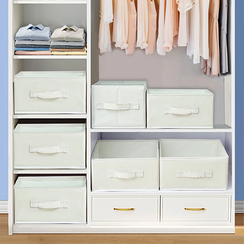 Small 600D oxford fabric Storage grids without lid for Closet Organization, home storage & organization storage drawers white