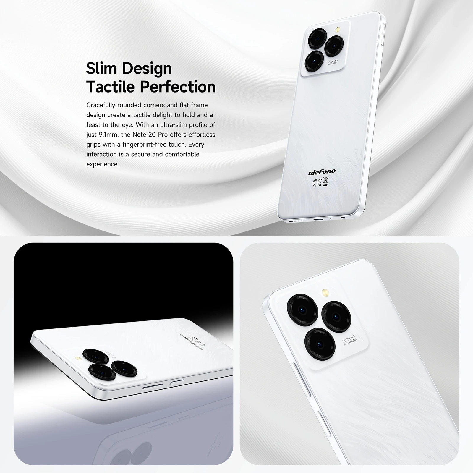 Latest Ulefone Note 20 Pro Smart Phone 4GB RAM 6000mAh Face ID Fingerprint Unlock 6.75 inch Android Mobile Phone