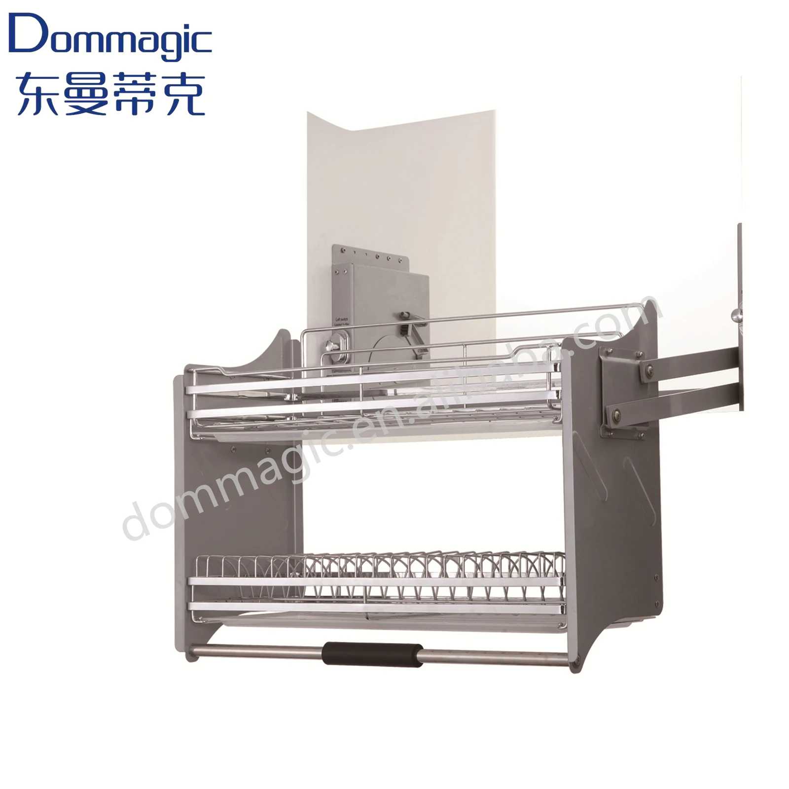 Kitchen Storage Adjustable Pull Down Elevator Basket for Wall Cabinet