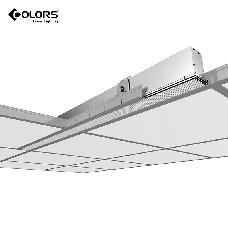 
COLORS T-bar ceiling T-line UGR < 19 linear light flicker-free dimming microprism anti-glare Patented recessed 40W CRI90+ 