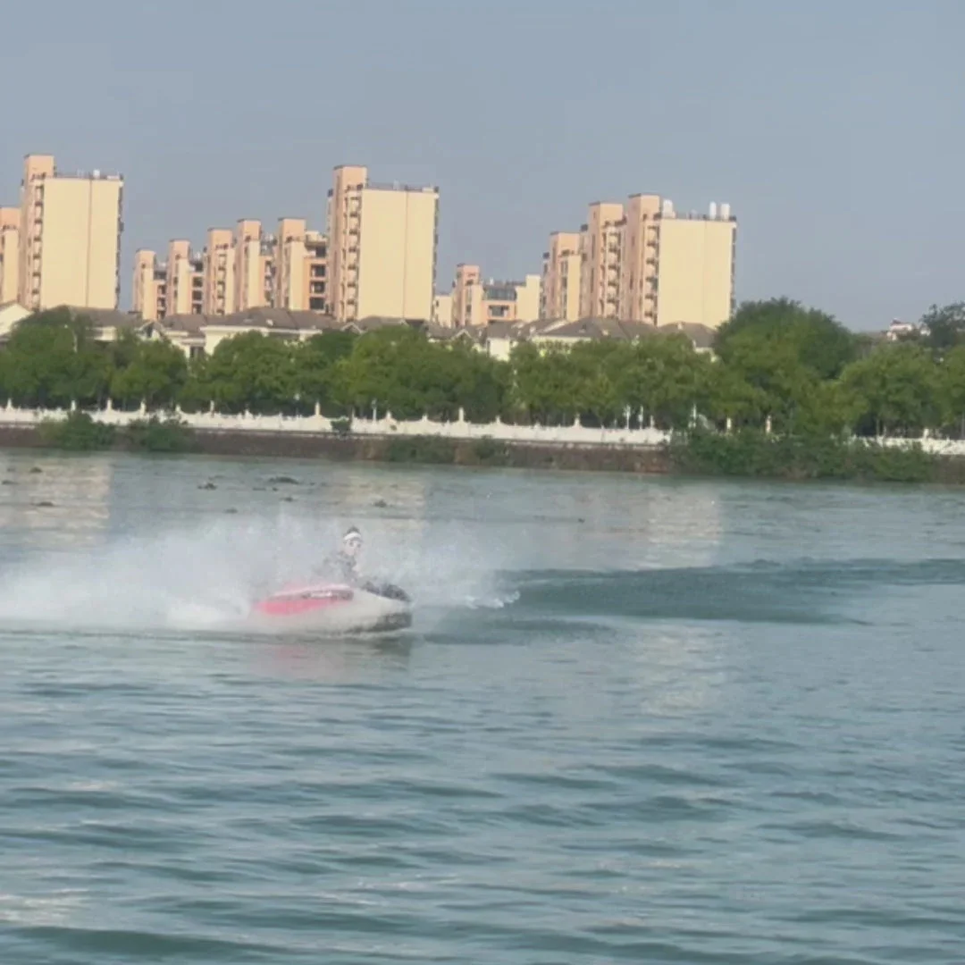 Custom Color 110cc 2 Stroke Engine Power Petrol Motorized Mini Kart Go Boat Ski Jet Supplier Micro-Wave Water Competition