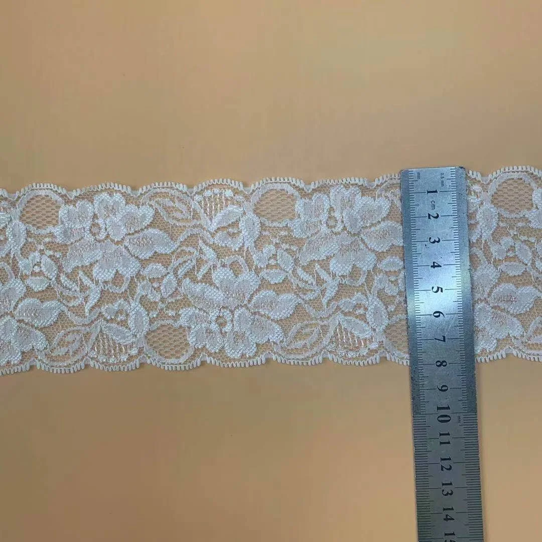 8cm width high stretch lace nylon spandex lace trim for underwear clothing